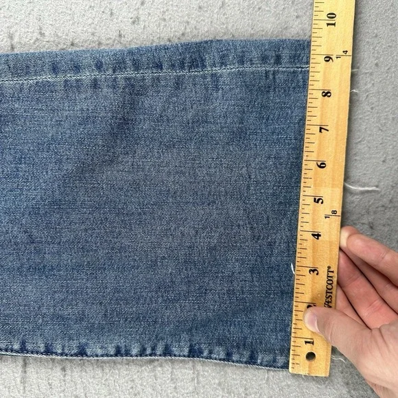 Mother The Weekender Fray Jeans Women's 24 Blue Denim Mid Rise Flare - Picture 12 of 16